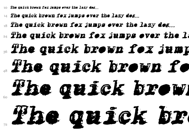 X-Classified font waterfall